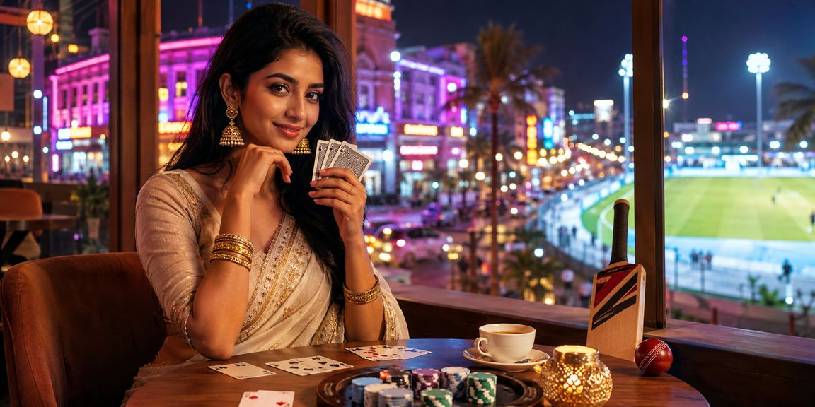 Indian live casino dealer hosting a game